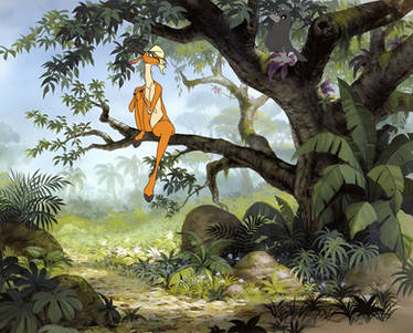 Gazelle she in jungle on top tree in jungle book!