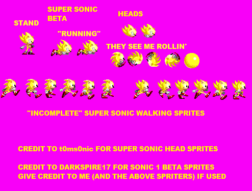 Super Sonic Game Gear Sprites by ThomasTheHedgehog888 on DeviantArt