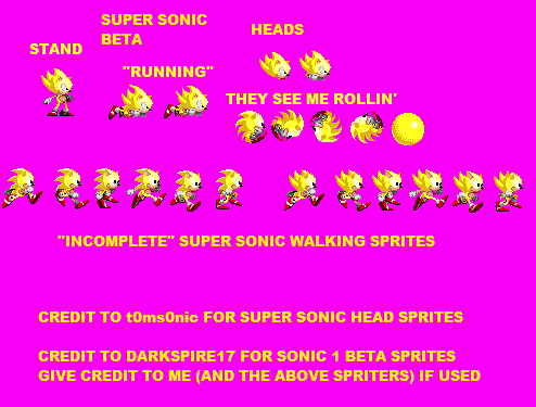 Super Sonic in Sonic 1 Prototype style by ThomasTheHedgehog888 on DeviantArt