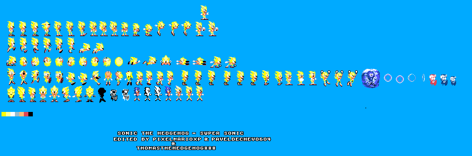 Super Sonic Game Gear Sprites by ThomasTheHedgehog888 on DeviantArt