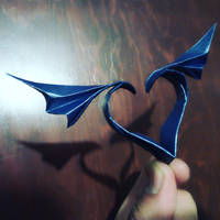 Origami Blue Heart