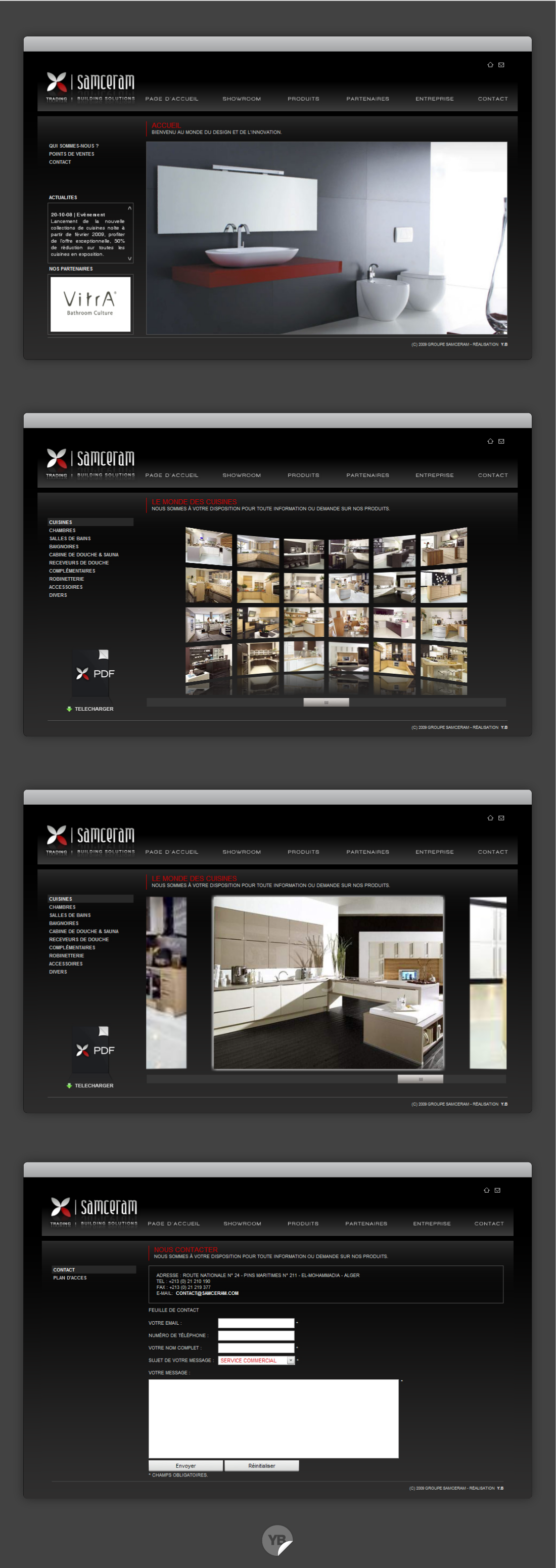 samceram.com web interface