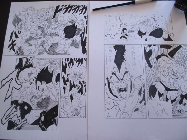 Drawing a Manga page, Dragon Ball Super