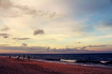 Walking at the seashore