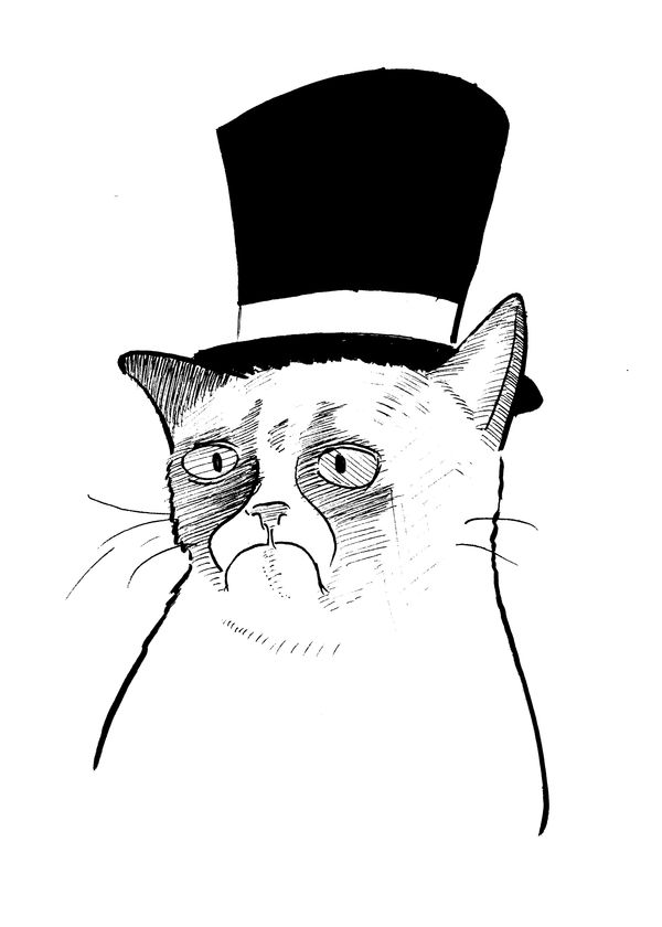 Grumpy Cat in a Top Hat