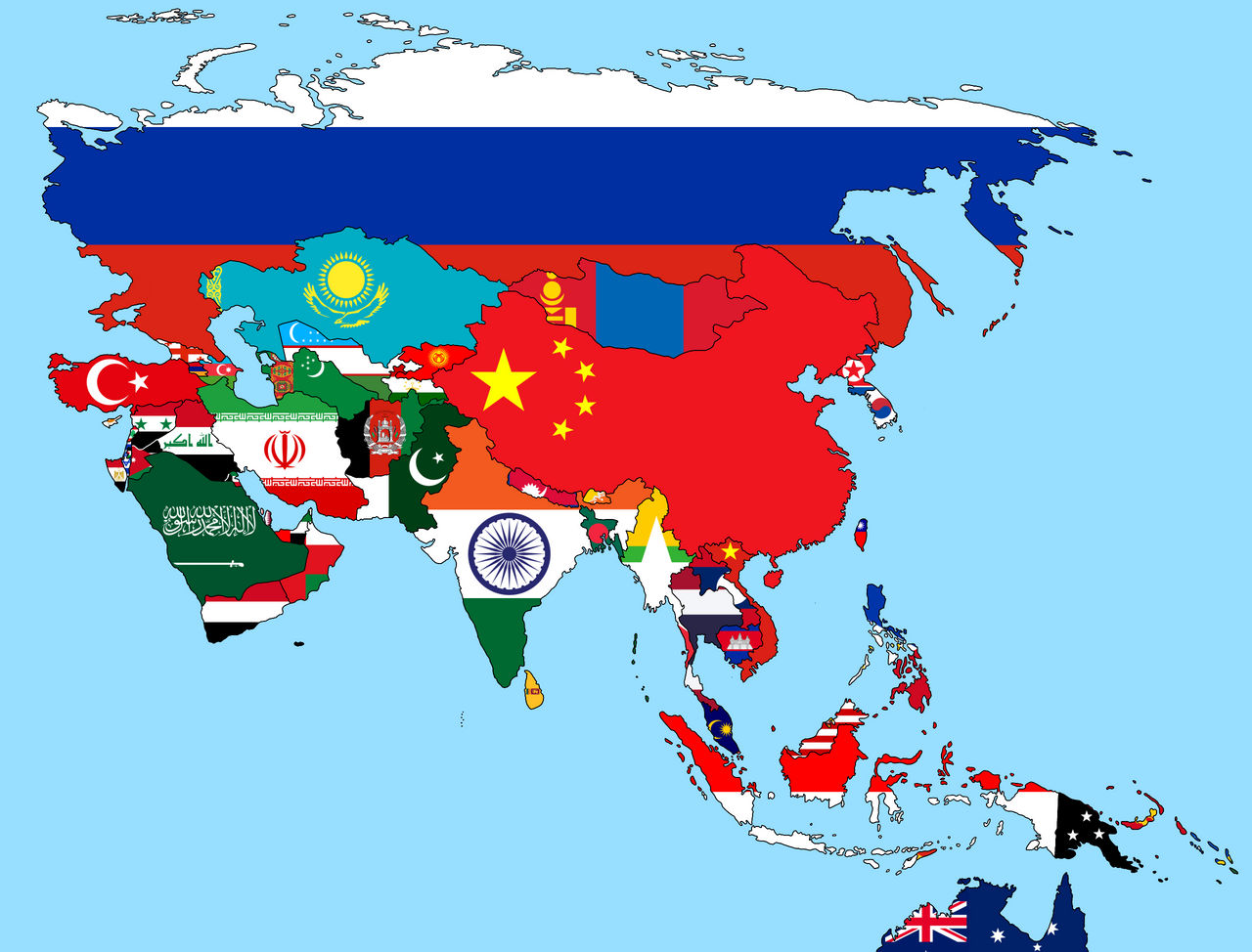 Fixed Flag Map of Asia by SammyBoy90 on DeviantArt