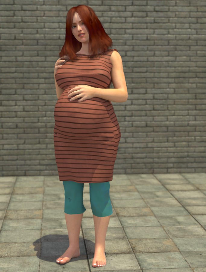 Pregnant Silvia full figure standing by Manigus on DeviantArt