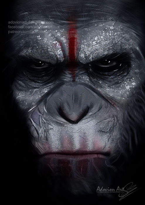 Caesar ~ Dawn of the Planet of the Apes by AdovionArt on DeviantArt Caesar ~ Dawn of the Planet of the Apes by AdovionArt on DeviantArt