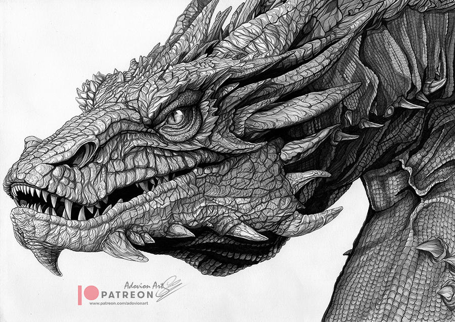 Smaug The Hobbit Copic Drawing by AdovionArt on DeviantArt