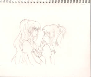 Shizuma and Nagisa Rough Sketch Strawberry Panic