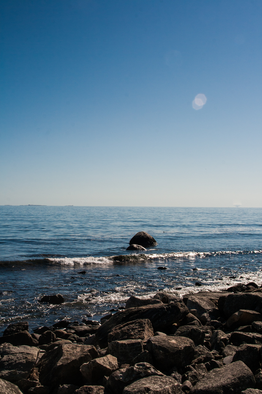 blue sky meets blue ocean