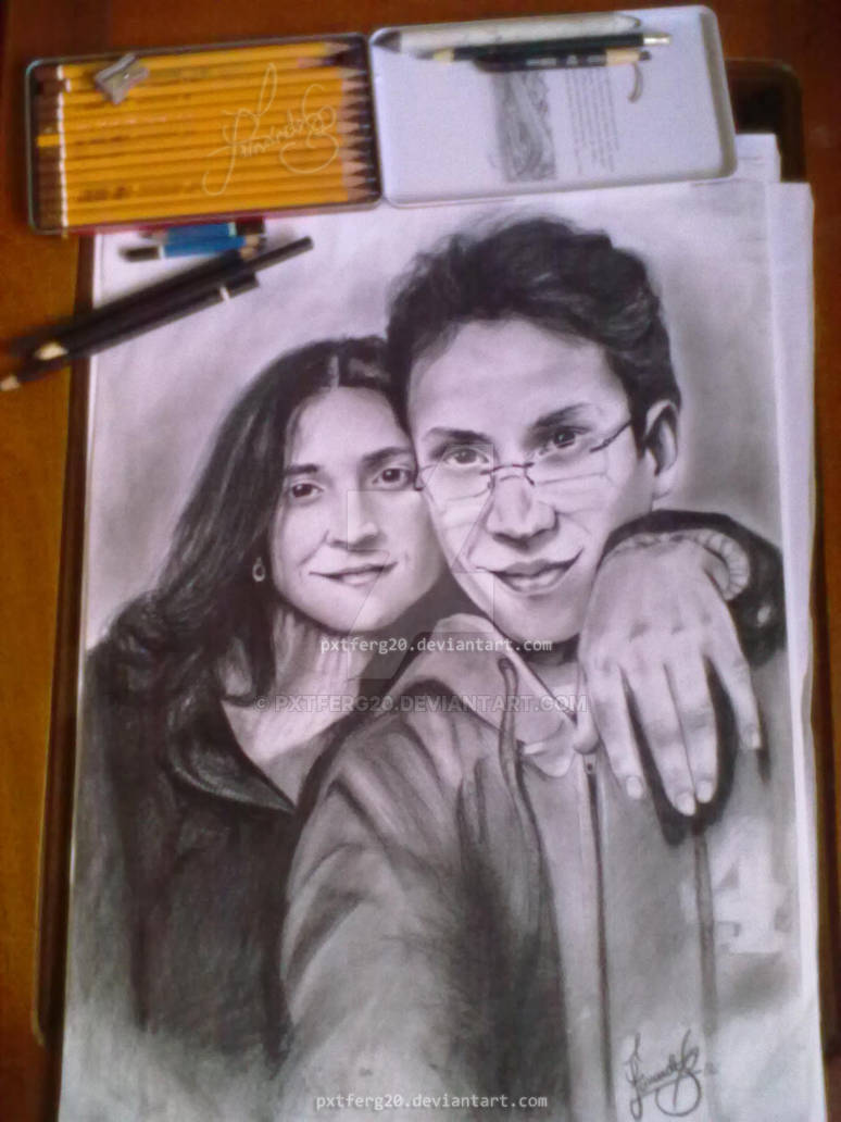Pencil Drawing Couple By Pxtferg20 On Deviantart