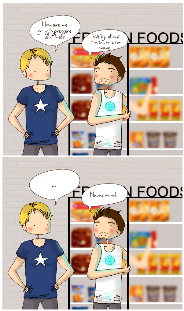 Tony and Steve at the supermarket