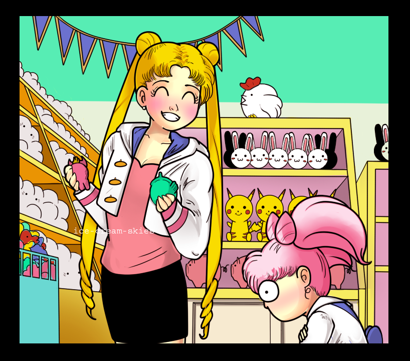 Usagi at the shops (screencap redraw)