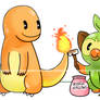 Grookey and Charmander