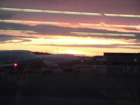 an alaskan airport's sunset