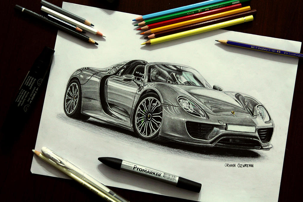 Porsche 918 Drawing