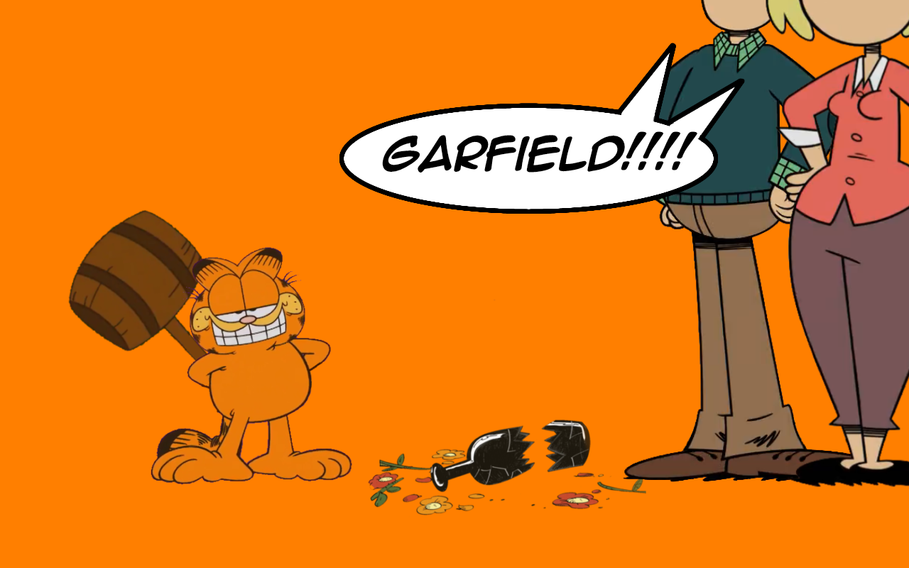 Garfield and the vase