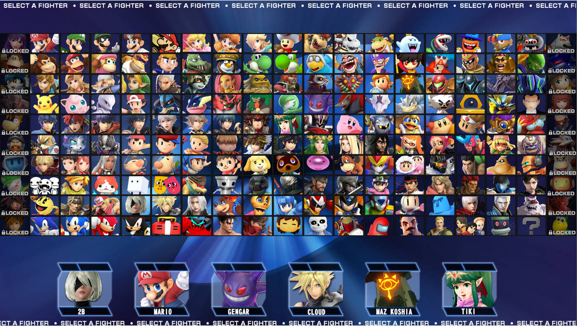 Smash Roster Display Smash Fan Roster by gamersgold on DeviantArt