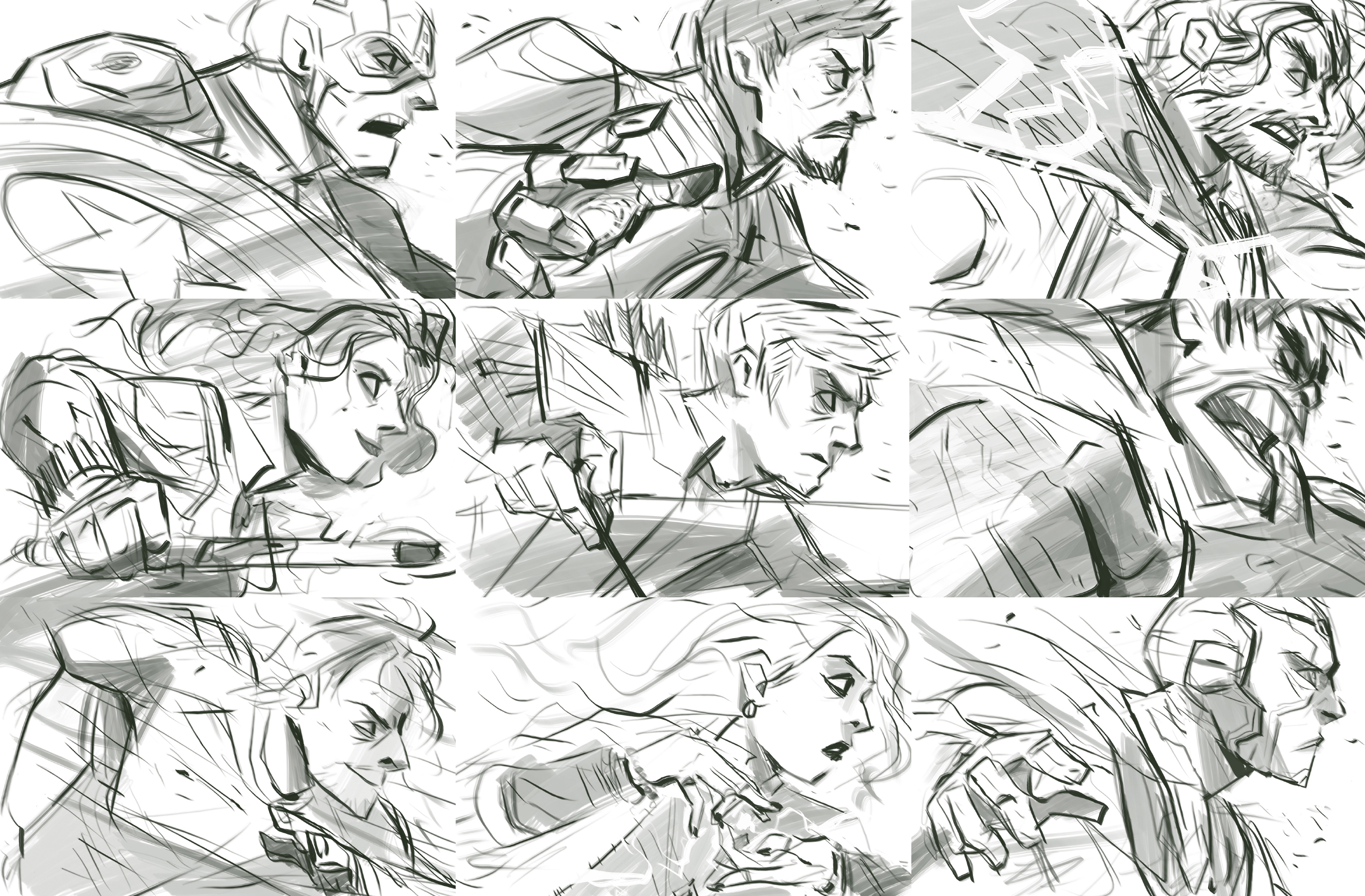 Avengers AOU roughs