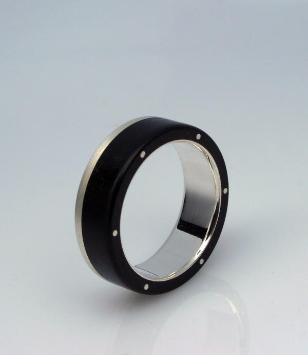 10th edition silver and wooden ring