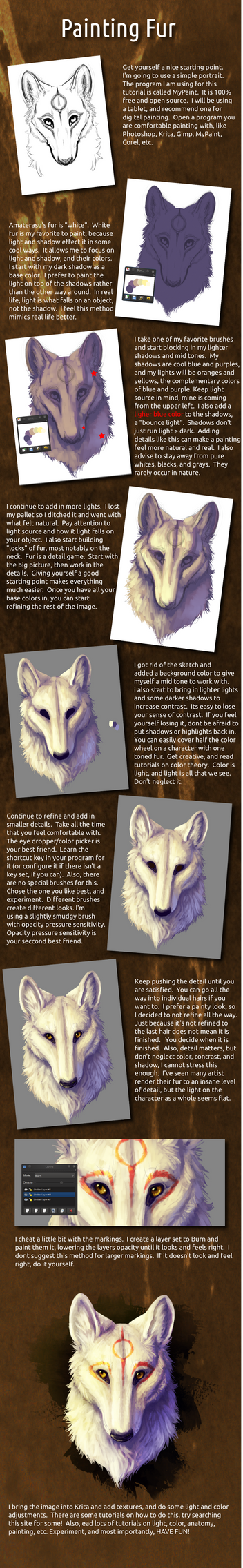Painting Process/ Fur Tutorial by Stalcry