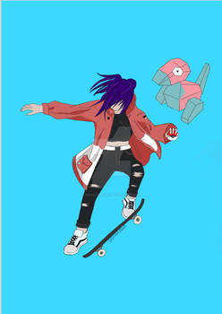 Skate Girl and Porygon