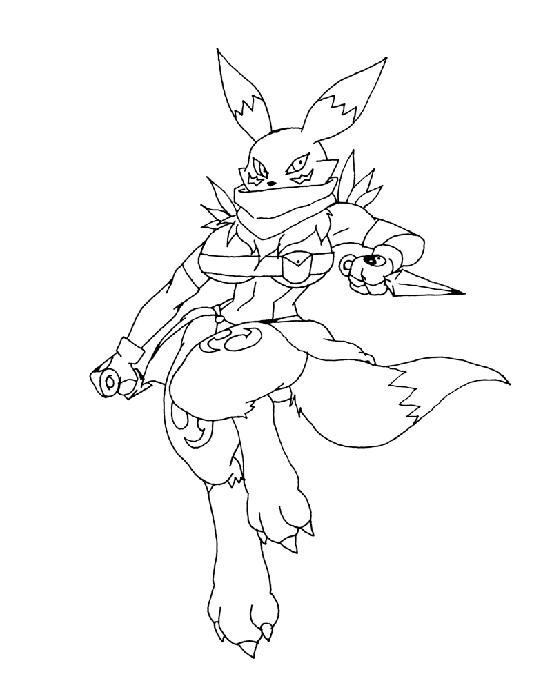 another Renamon Lineart