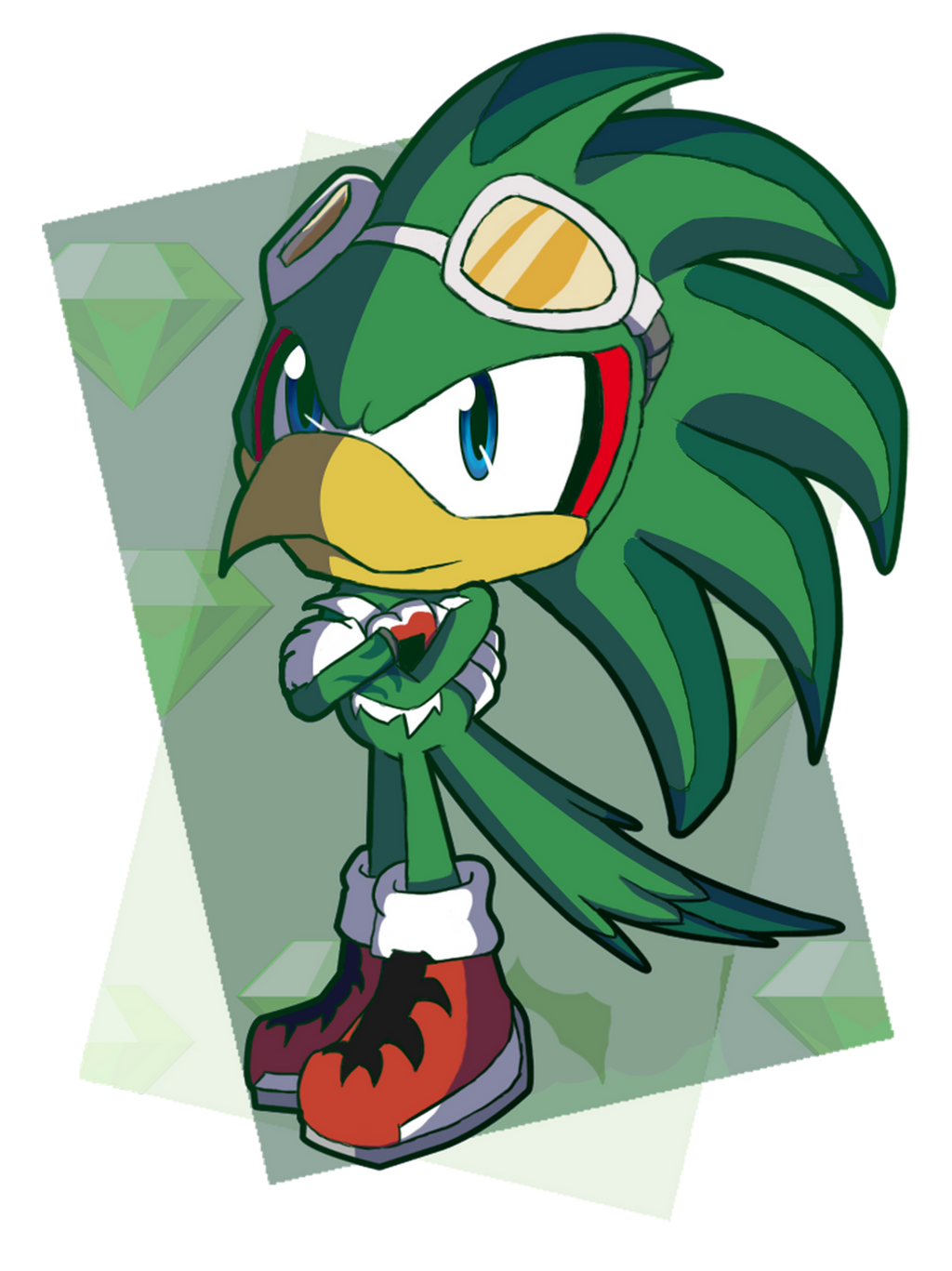 Chibi Jet the Hawk - Green Emerald by Mechasauria on DeviantArt