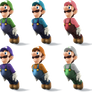 Luigi SSB4 recolors