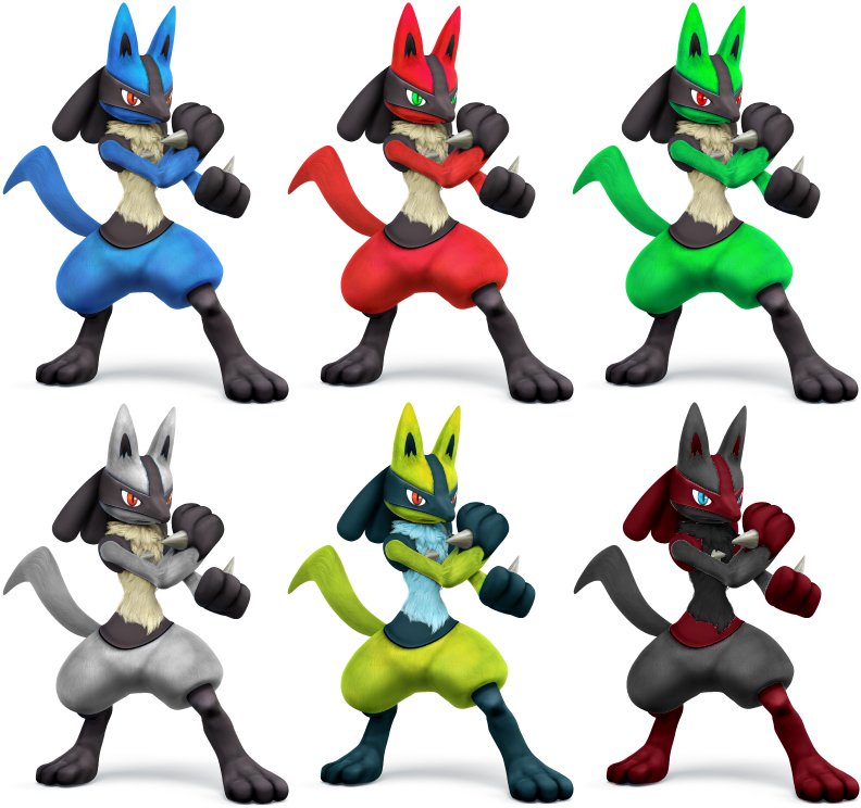 Lucario SSB4 Recolors