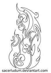 Tribal Fire Lineart by sacerludum