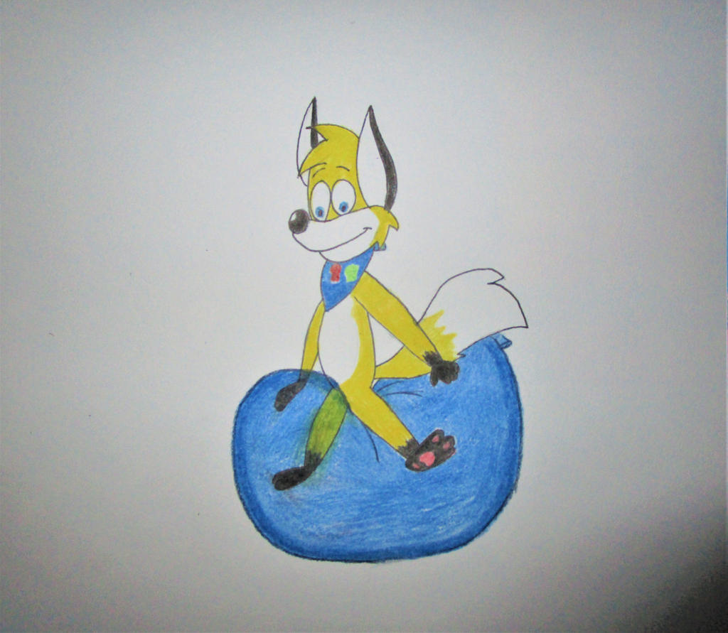 Louie riding a blue balloon by MrDeviantarter