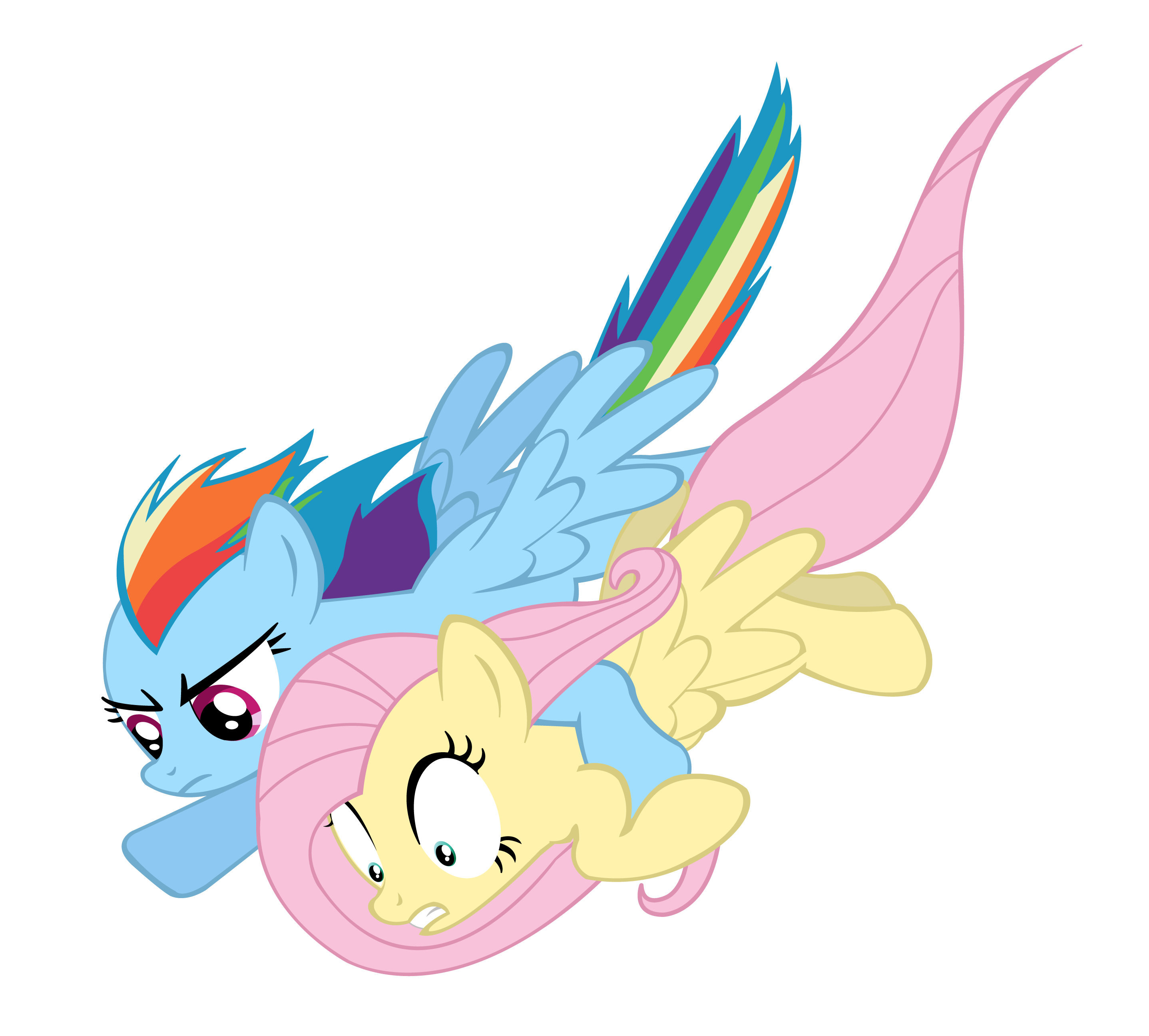 Rainbrow Dash and Fluttershy to the rescue.