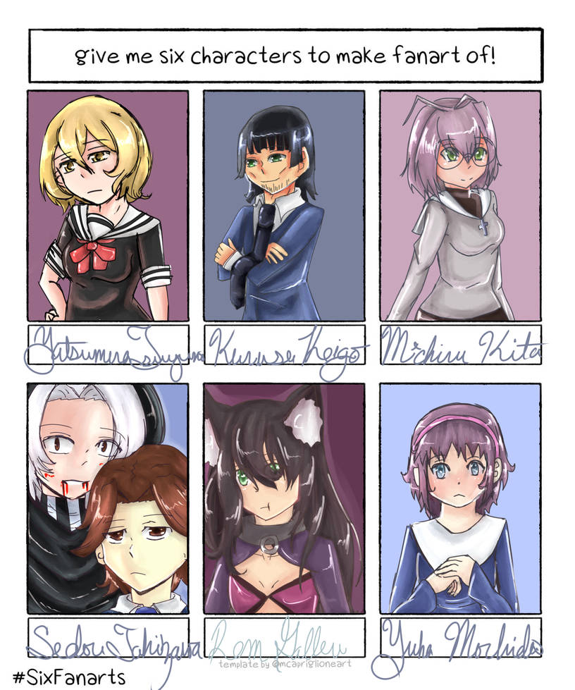 Six random Character meme by daisam on DeviantArt
