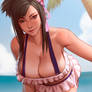 What a warm sun on the beach