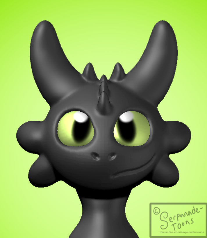 Toothless 3D Headshot by Serpanade-Toons on DeviantArt