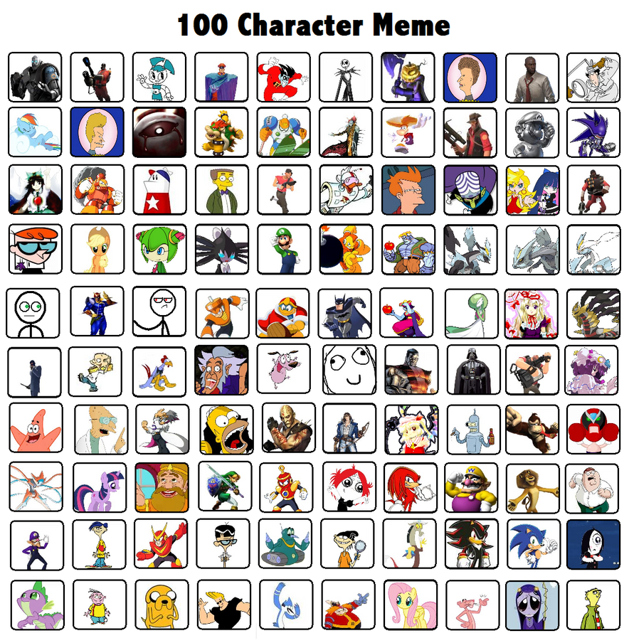 Meme Chacter 100 Characters Meme: The Motion Picture by NatureVsTech on DeviantArt