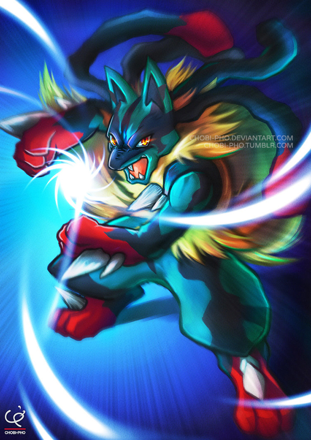 Lucario, Aura Sphere by ishmam on deviantART