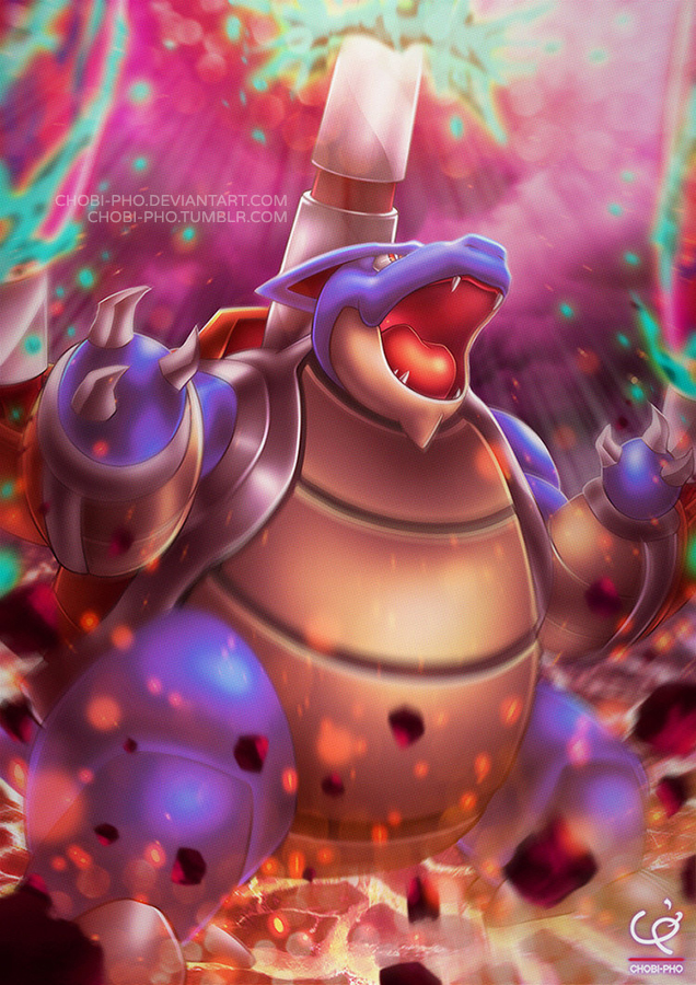 MEGA BLASTOISE!! DARK WATER DRAGON PULSE!!!