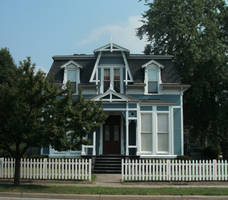 Blue and White House