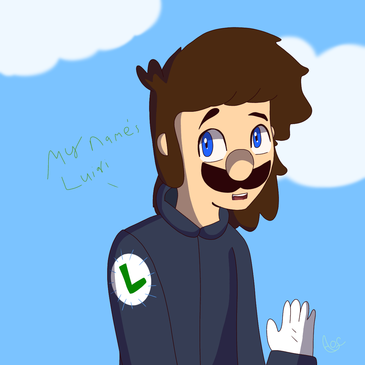 A random Luigi drawing by OrangeFlames44 on DeviantArt