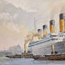Titanic at Southampton Painting