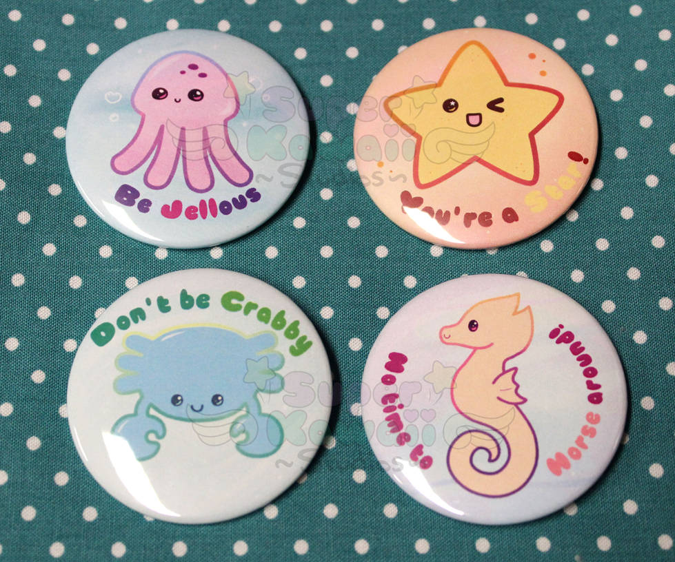 Button Creatures Motivational Sea Creatures Button Pack by SuperKawaiiStudios on DeviantArt