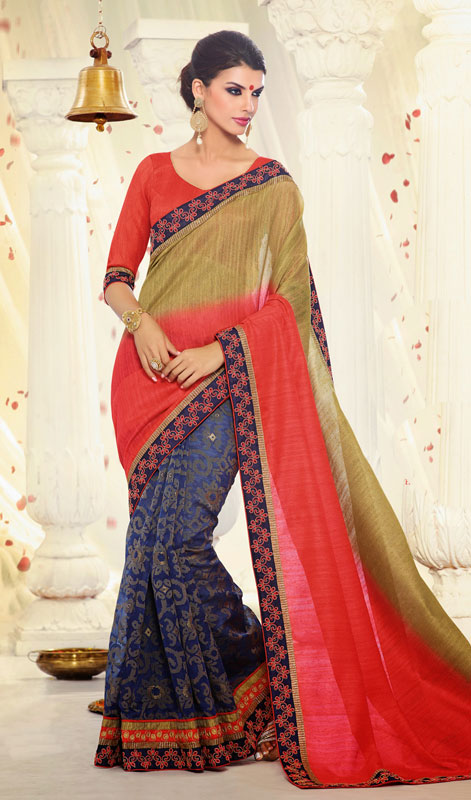 Mehendi-Green-Red-and-Blue-Silk-Georgette-Half-N-H