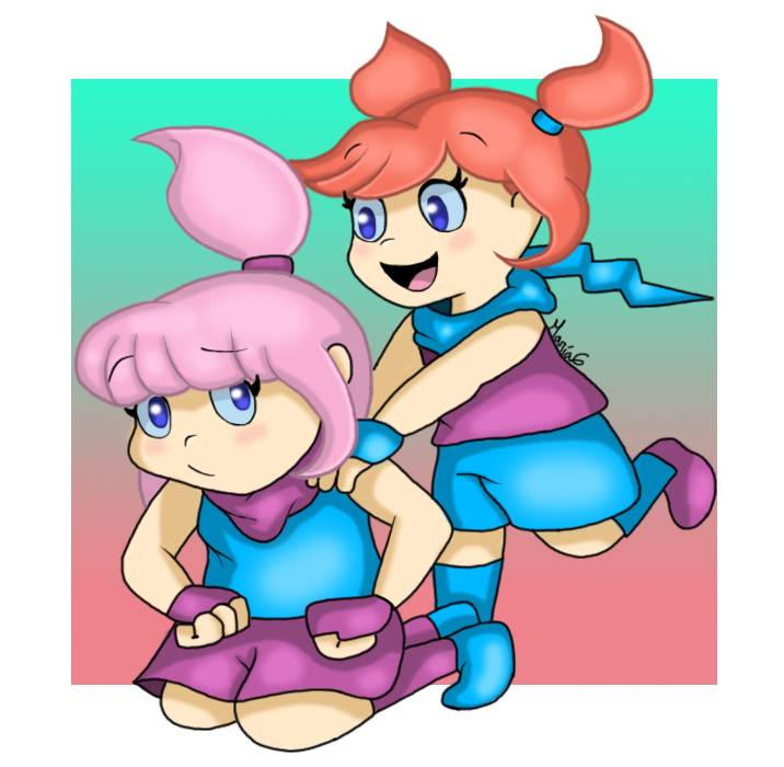 Kat and Ana from WarioWare in my version by DiamondButterflymc on