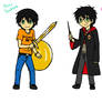 Percy Jackson and Harry Potter chibi