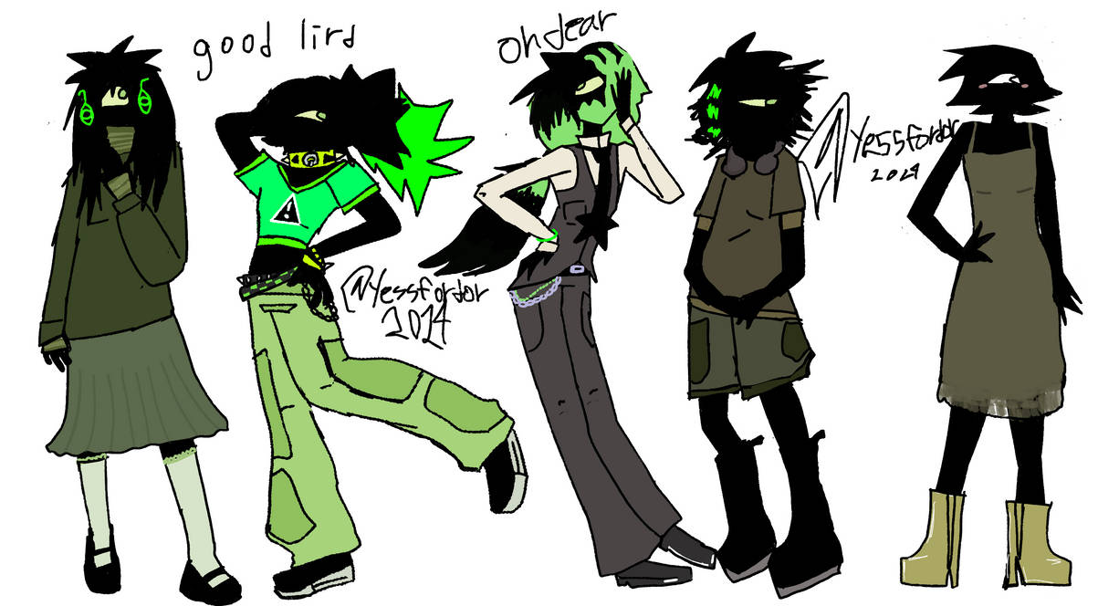 ink outfit doodlws green edition by dorXscene on DeviantArt