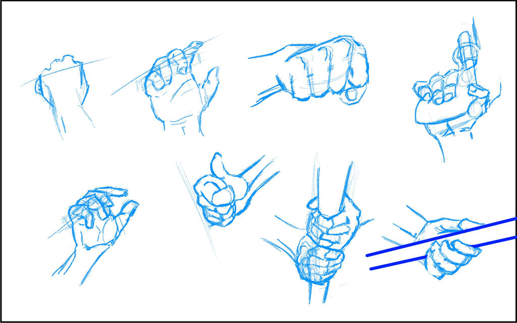 Hand Drawn Example Hand Studies 1 by DigDougArt on DeviantArt