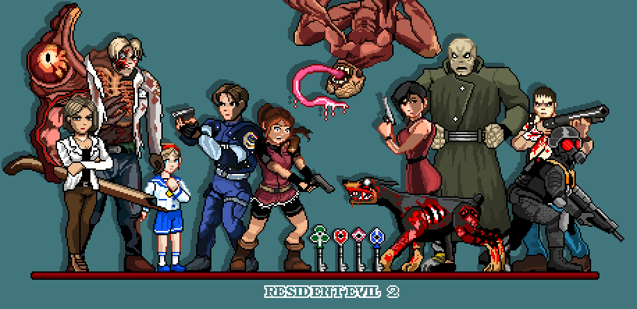 Resident Evil 2 Pixel Wall Art Prints by DougyFreshArt on DeviantArt